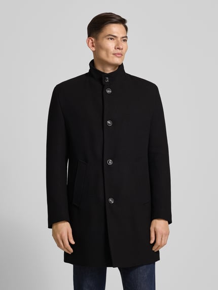 bugatti Kurzmantel mit Stehkragen und Knopfleiste Black 4