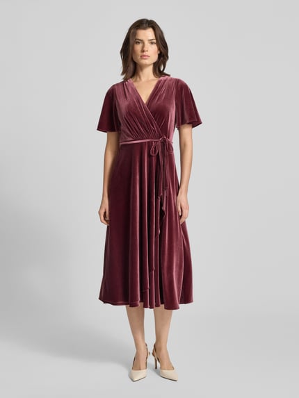 Christian Berg Cocktail Cocktailkleid mit V-Ausschnitt Dunkelrot 4