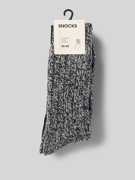 SNOCKS Sokken met wol in een set van 2 Donkergrijs gemêleerd - 3