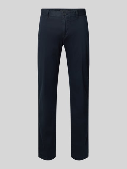 Marc O'Polo Shaped fit chino van katoenmix, model 'STIG' Marineblauw - 2