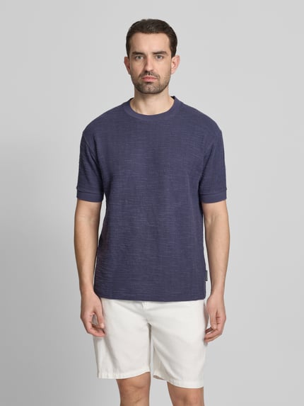 Marc O'Polo Relaxed Fit T-Shirt aus Baumwoll-Mix Dunkelblau 4