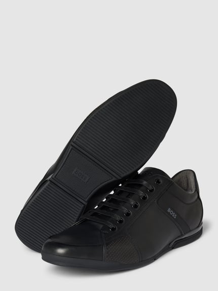 BOSS sneakers van Leer Model 'SATURN_LOWP_LUX4 A' Zwart - 4