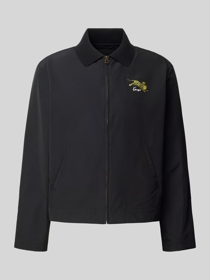 Produktfoto, Blouson aus Baumwoll-Mix von Kenzo in Schwarz mit Reißverschluss, Umlegekragen und Stickerei, glatte Oberfläche, gerade Passform