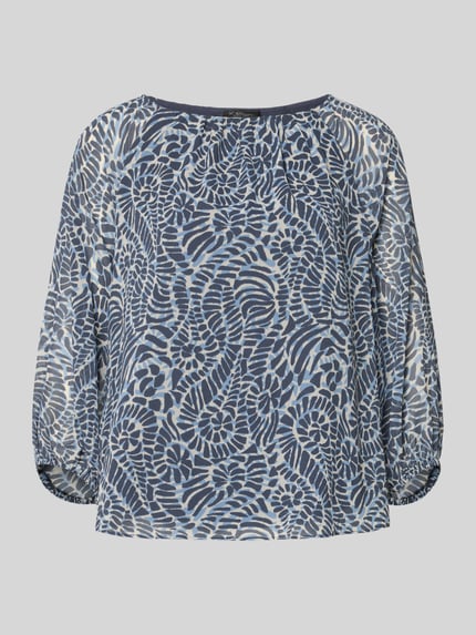Produktfoto, Oversized Langarmbluse mit 3/4 Arm von s.Oliver BLACK LABEL, Optik: Unifarben, semitransparent, Muster: abstrakt, Chiffon.