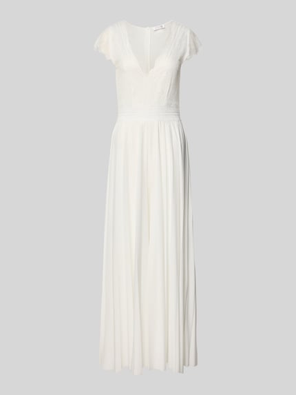 GUIDO MARIA KRETSCHMER WOMAN Bruidsjumpsuit met diepe V-hals model 'Emmie' Offwhite - 2