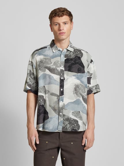 ONLY & SONS Regular Fit Freizeithemd mit Leinen-Anteil Modell 'BUD' Black 4