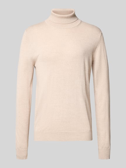 Christian Berg Men Pullover aus Woll-Mix mit Rollkragen Sand Melange 2