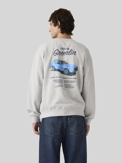 Levi's® Regular Fit Sweatshirt mit Rückenprint Hellgrau Melange 5