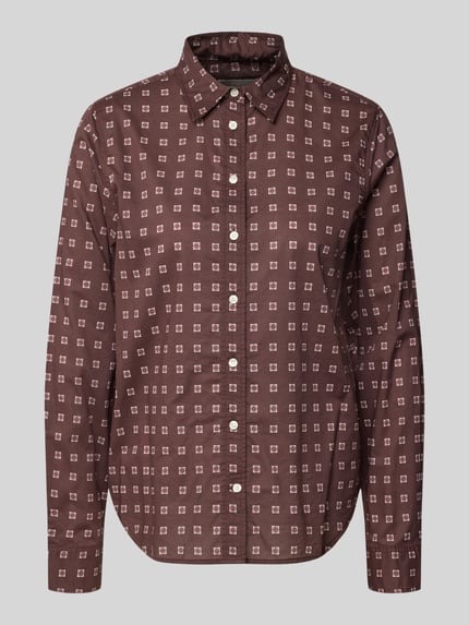 GANT Langarmbluse mit abgerundetem Saum Bordeaux 2