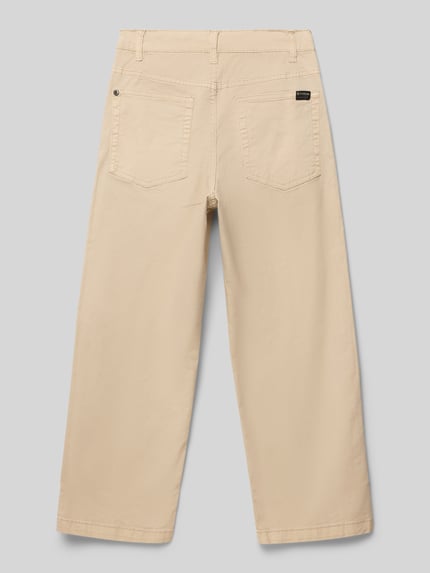 Produktfoto, Chino mit Eingrifftaschen und Label-Detail von Garcia in Beige, Regular Fit, Baumwoll-Elasthan-Mix, Rückansicht.