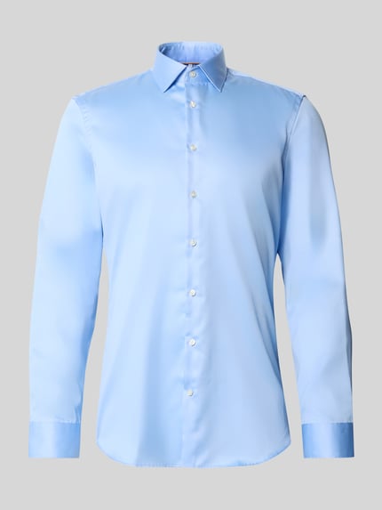 Jake*s Super Slim fit zakelijk overhemd met Kentkraag Lichtblauw - 2
