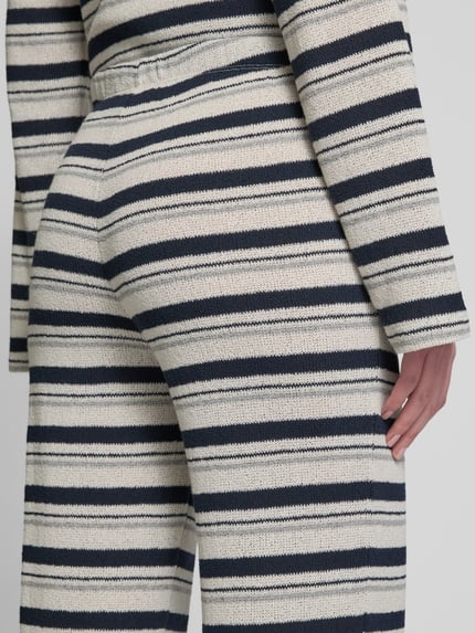 Jake*s Casual Flared stoffen broek met elastische band Ecru - 3