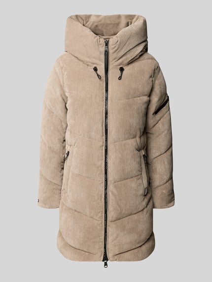 Produktfoto, beige Jacke aus Cord mit Zweiwege-Reißverschluss Modell 'KATTIE' von khujo, Regular Fit, Reißverschlusstaschen, Damenmode