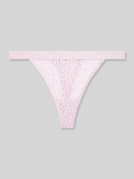 Tommy Hilfiger String aus Spitze mit Logo Bund Rosa 2
