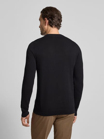 Casual Friday Strickpullover mit Rundhalsausschnitt Modell 'OSVALD' Dunkelblau 5