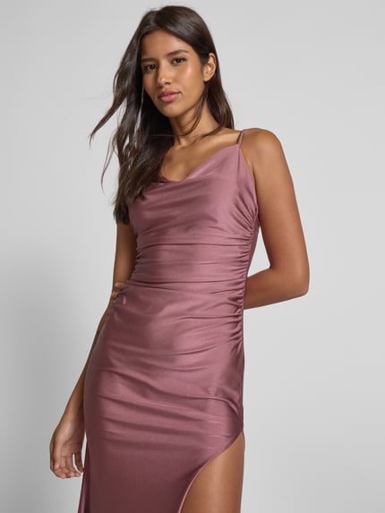 Mascara Abendkleid mit seitlichen Raffungen Altrosa 3