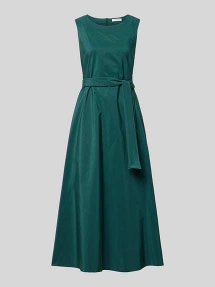 Produktfoto, grünes A-Linie Abendkleid mit Baumwoll-Anteil Modell 'GENTILE' von Weekend Max Mara, glatte Textur, Damen Abendkleid