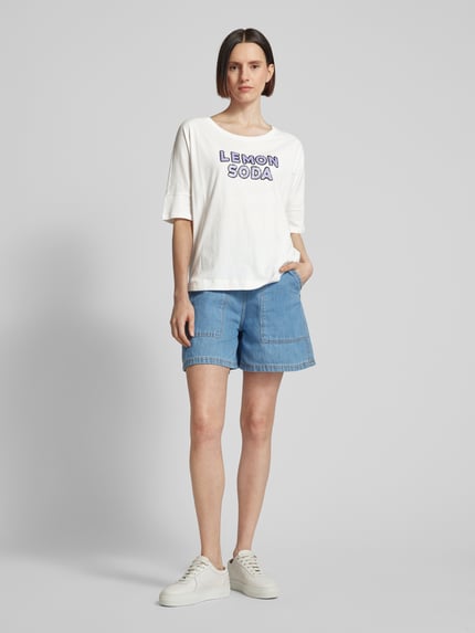 LIEBLINGSSTÜCK T-Shirt mit Paillettenbesatz Modell 'Dacina' Offwhite 1