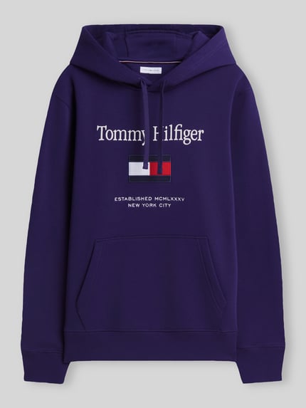 Tommy Hilfiger Regular Fit Hoodie aus Baumwoll-Mix Violett 2