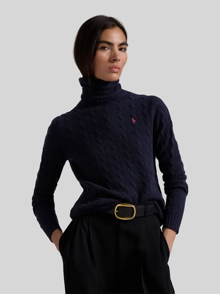 Polo Ralph Lauren Regular Fit Rollkragenpullover aus Woll-Kaschmir-Mix Dunkelblau 3