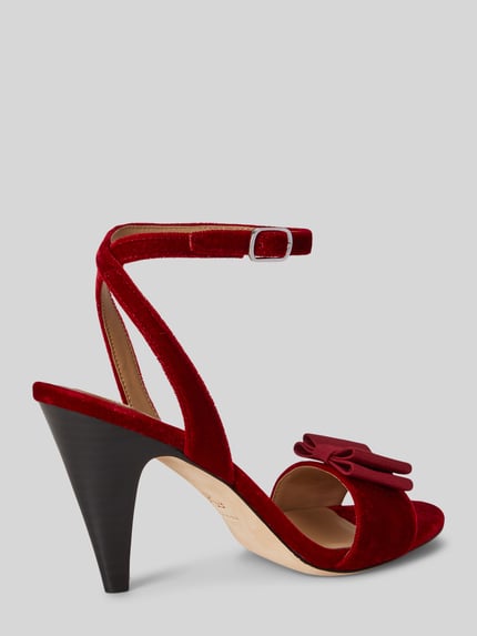 Lauren Ralph Lauren Sandalette aus Rindsnappa mit Schleifendetail Rot 4