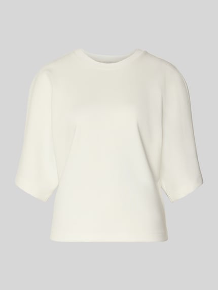 Produktfoto, Sweatshirt mit 1/2-Arm Modell 'Gikko' von OPUS in Weiß, gerader Schnitt, Material-Mix mit Baumwoll-Anteil, Rundhalsausschnitt