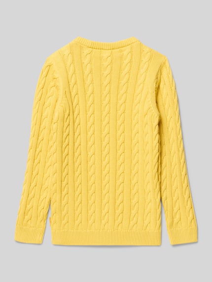 Steiff Gebreide pullover met ribboorden Mosterdgeel - 3