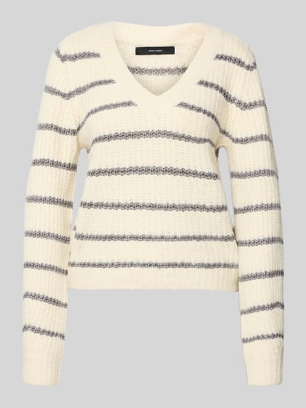 VERO MODA Regular Fit Strickpullover mit Woll-Anteil Modell 'AWESOME' Offwhite 2