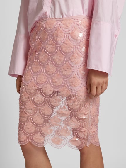 ROTATE Knie-lange rok met pailletten Roze - 3