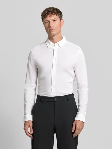 CINQUE koszula o kroju slim fit biznes z mieszanka bawełny Biały 4