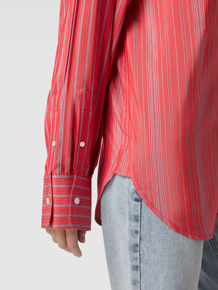 Victoria Beckham overhemdblouse met streepmotief Felroze - 3