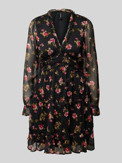 VERO MODA Tailliertes Minikleid mit Volants Modell 'SMILLA' Black 2