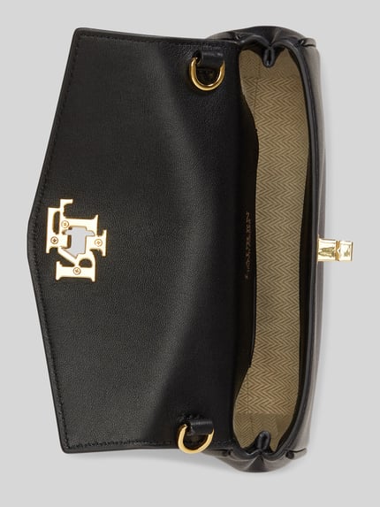 Lauren Ralph Lauren Umhängetasche aus echtem Leder mit abnehmbarer Tragekette Black 4