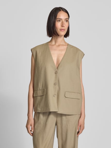 Gestuz Gilet met V-hals, model 'izza' Zand - 4
