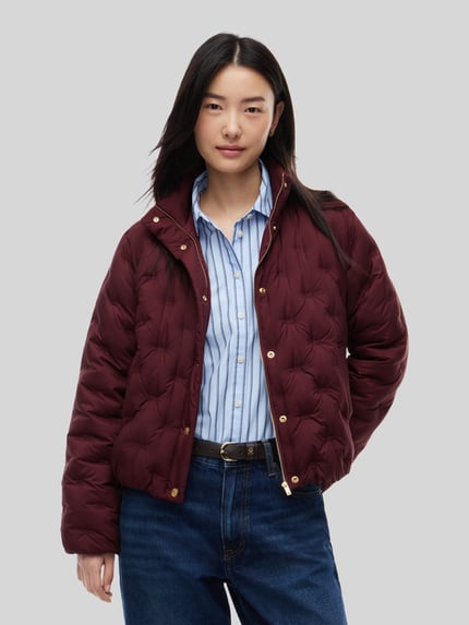 Tommy Hilfiger Regular Fit Daunenjacke mit Logo-Stitching Dunkelrot 4