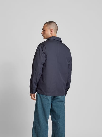 Closed Overhemdjack met platte kraag Marineblauw - 5