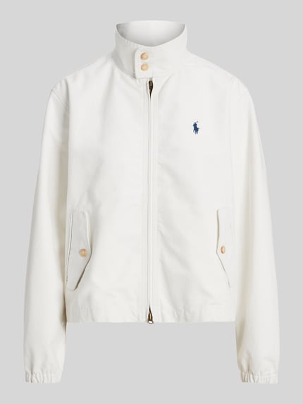 Produktfoto, Regular Fit Blouson aus reiner Baumwolle von Polo Ralph Lauren, efekt: jednolity kolor, krój regular fit, stójka, zamek błyskawiczny dwustronny, detal z logo, długi rękaw, elastyczne zakończenie rękawów i dołu, boczne kieszenie z patką, materiał: bawełna