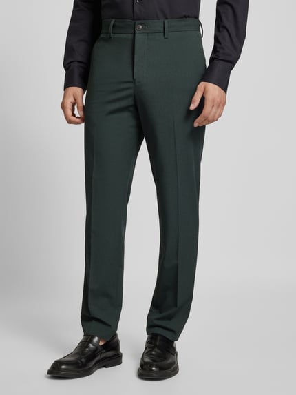 Selected slim fit pantalon met viscose model 'LIAM' Donkergroen - 4