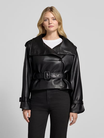 Gina Tricot Jack in leerlook met riem Zwart - 4