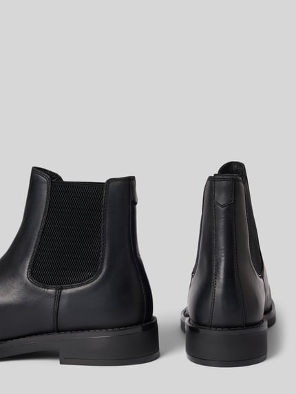Productfoto, zwarte chelsea boots van glad rundleer, elastische inzetstukken, model 'Prepdale' van GANT, Heren Chelseas