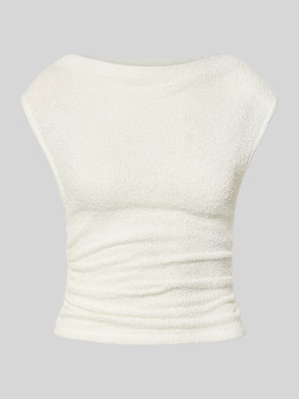 Top in Bouclé-Optik mit U-Boot-Ausschnitt Shop The Look MANNEQUINE