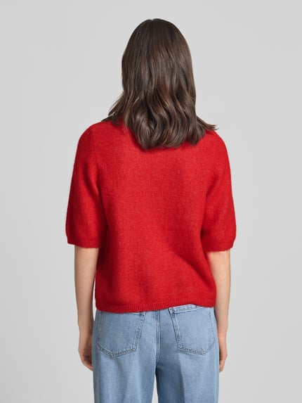Gestuz Relaxed fit T-shirt van alpacamix model 'Alpha' Rood - 5