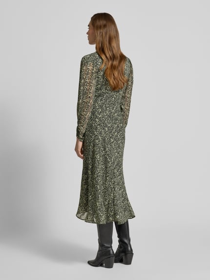 BOSS Orange Tailliertes Freizeitkleid mit Allover-Muster Black 5