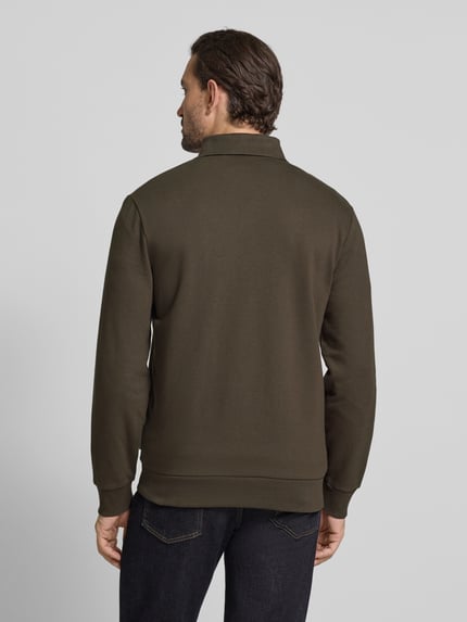 Lindbergh Regular Fit Sweatjacke aus Baumwoll-Mix Schlamm 5