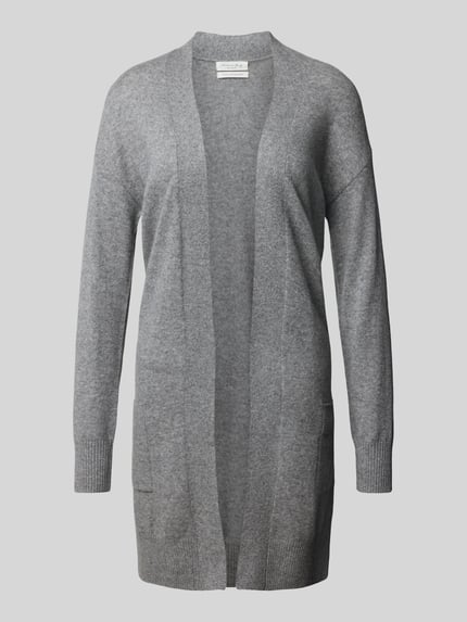 Christian Berg Woman Regular fit lange cardigan van puur kasjmier Grafiet gemêleerd - 2