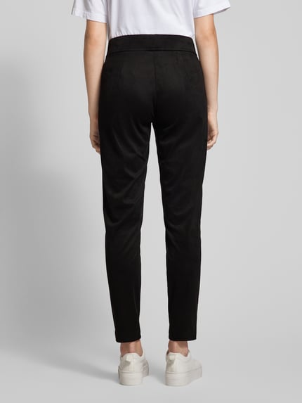 Raffaello Rossi Slim fit broek in wildleerlook, model 'CANDICE' Zwart - 5