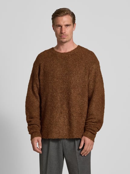 WOODBIRD Loose Fit Strickpullover mit Woll-Anteil Modell 'Kurt' Dunkelbraun 4