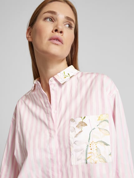 HERZENS Overhemdblouse met borstzak Felroze - 3