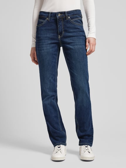 MAC Straight-fit jeans met stretchanteil model 'MELANIE' Donkerblauw - 4