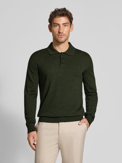Cruna Strickpolo aus reiner Wolle Khaki 4